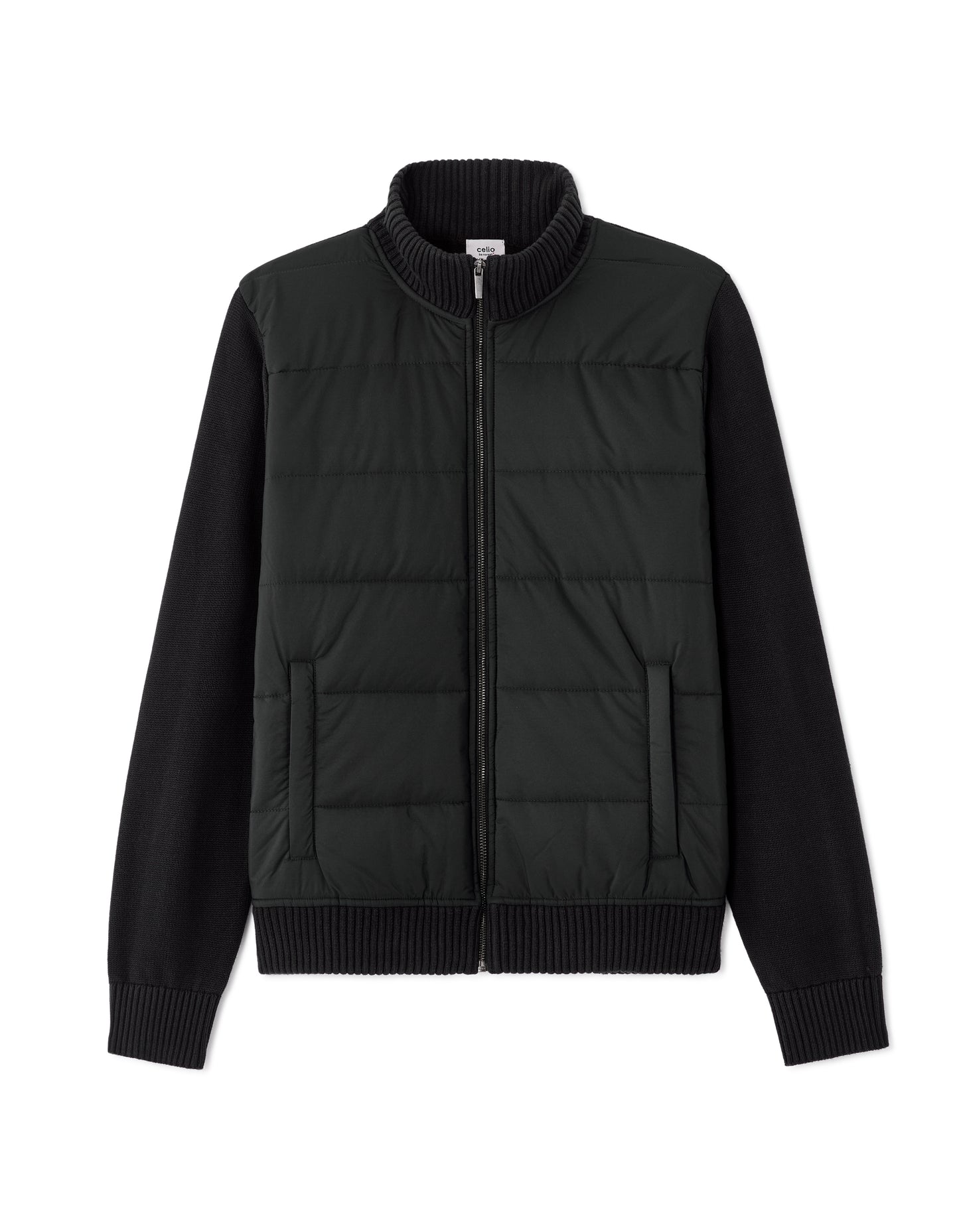 Regular Fit 100% Cotton High Neck Sweater - Black
