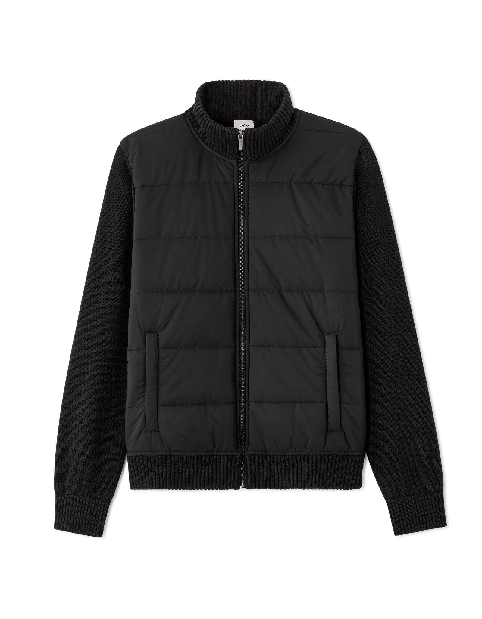 Regular Fit 100% Cotton High Neck Sweater - Black