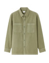 Celio* Solid Overshirt Men Cotton Olive Shirts