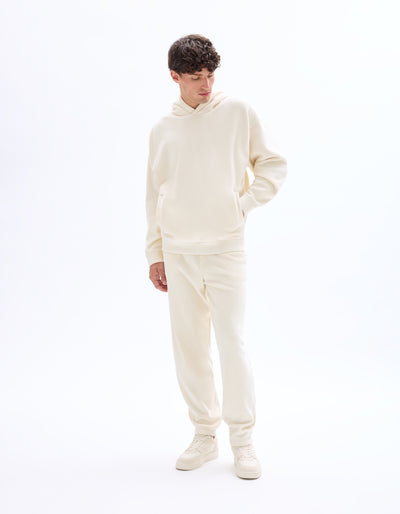 Celio Mens White Solid Oversize Fit Polyester Jogger