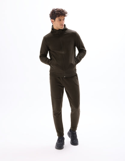 Celio Men Grey Solid Skinny Fit Cotton Trousers