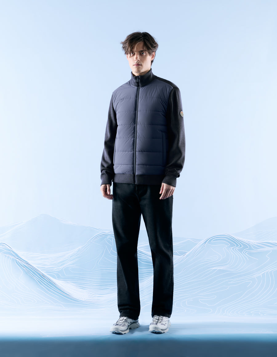 Regular Fit Polyamide Solid High Neck Jackets - Blue
