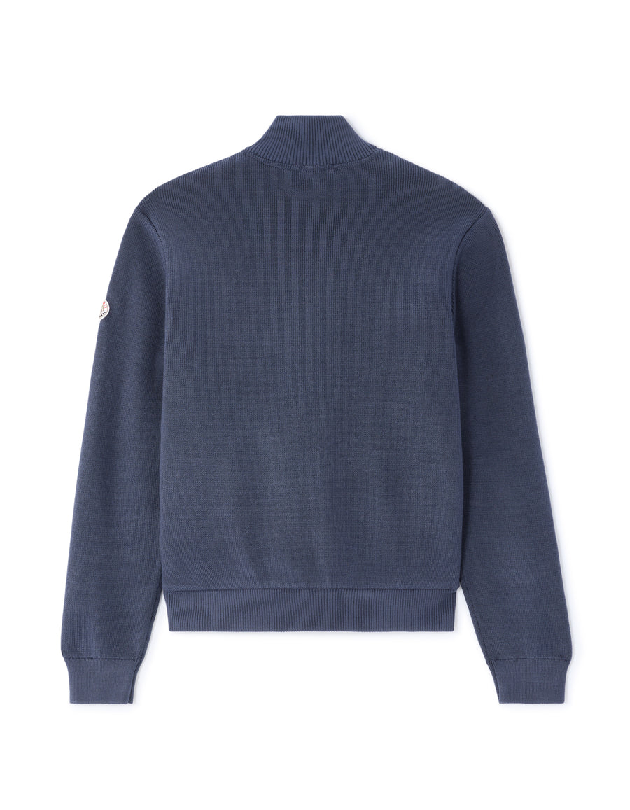 Regular Fit Polyamide Solid High Neck Jackets - Blue