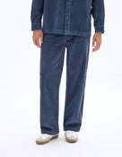 Celio* Cotton Blue Solid Men Loose Fit Trousers