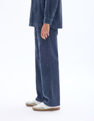 Celio* Cotton Blue Solid Men Loose Fit Trousers