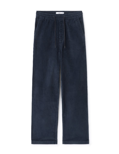Celio* Cotton Blue Solid Men Loose Fit Trousers