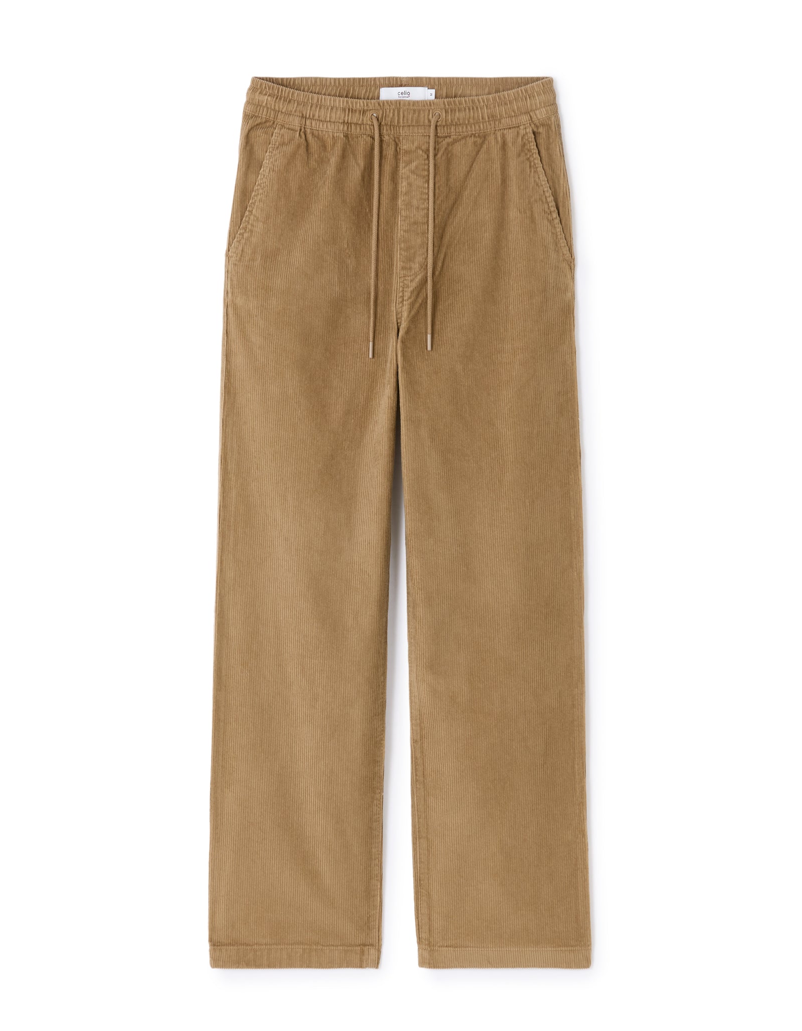 Celio* Men Brown Solid Loose Fit Cotton Trousers