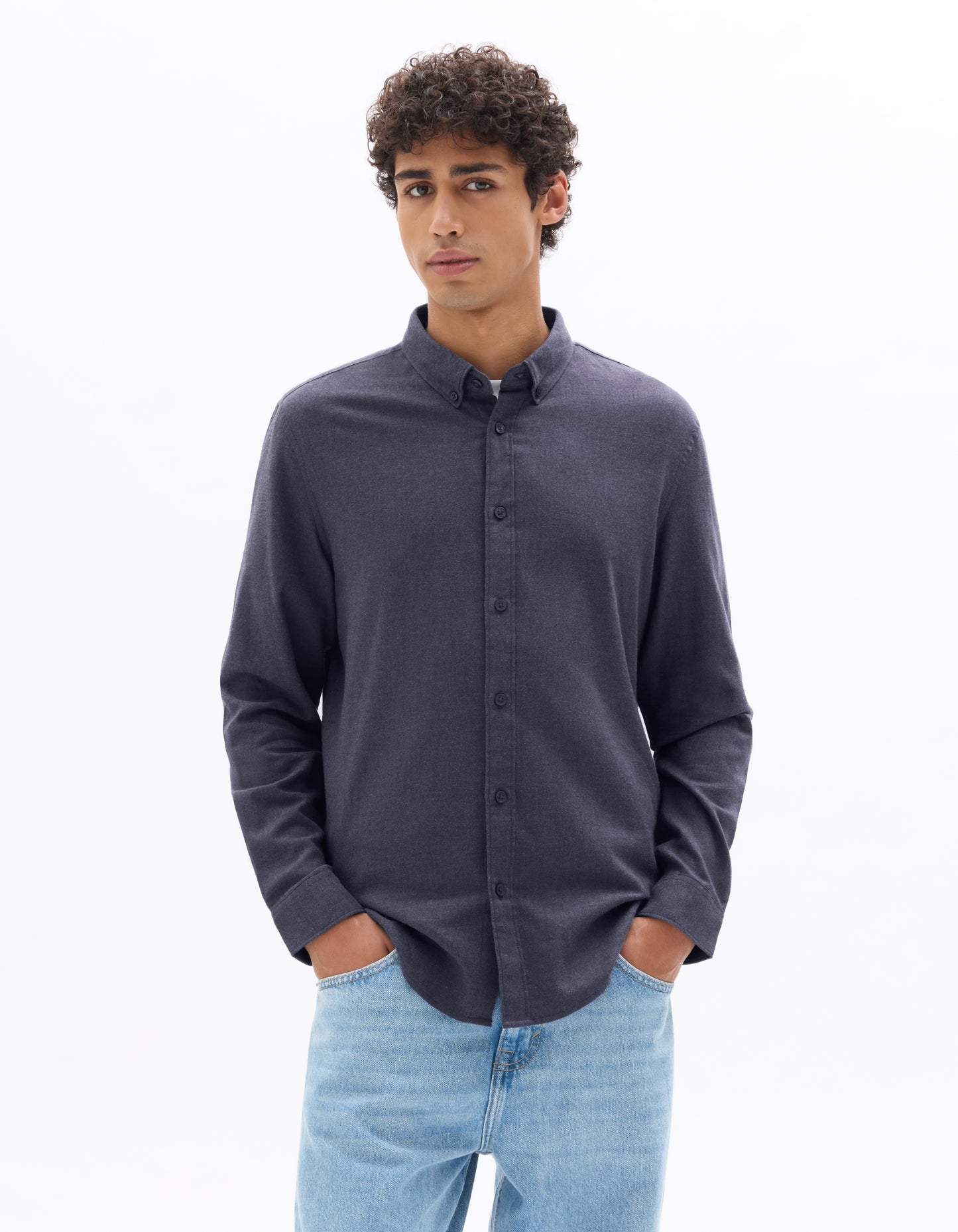 Celio* Men Blue Solid Regular Fit Cotton Shirts