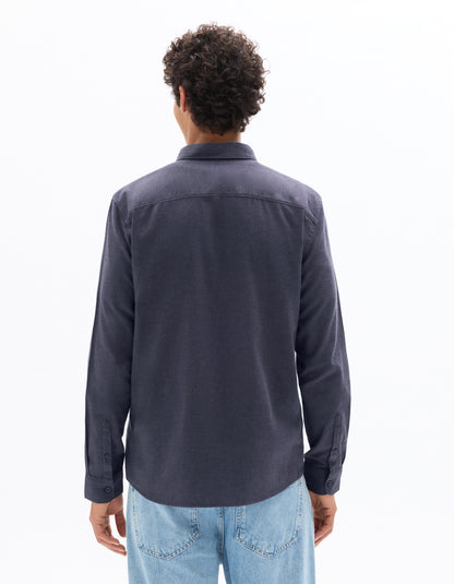 Celio* Men Blue Solid Regular Fit Cotton Shirts
