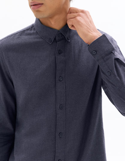 Celio* Men Blue Solid Regular Fit Cotton Shirts