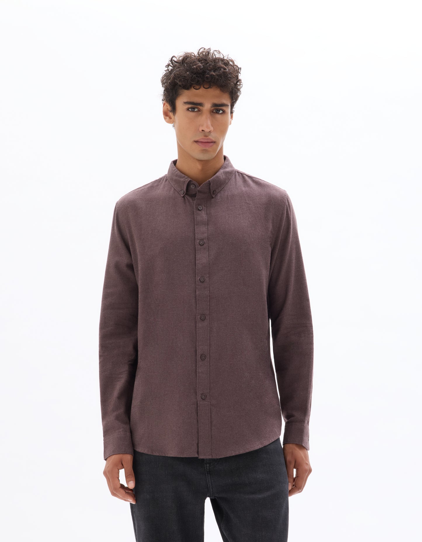 Celio* Regular Fit Solid Cotton Men Brown Shirts