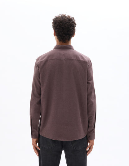 Celio* Regular Fit Solid Cotton Men Brown Shirts