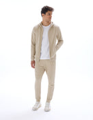 Celio Men Beige Solid Skinny Fit Cotton Trousers