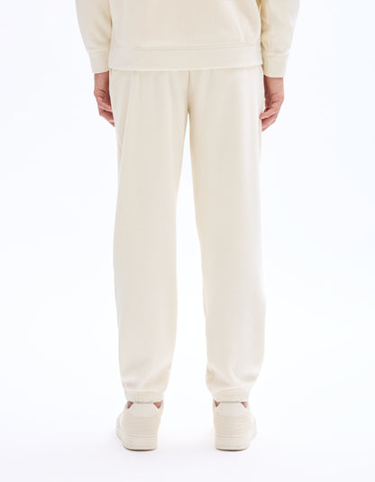 Celio Mens White Solid Oversize Fit Polyester Jogger