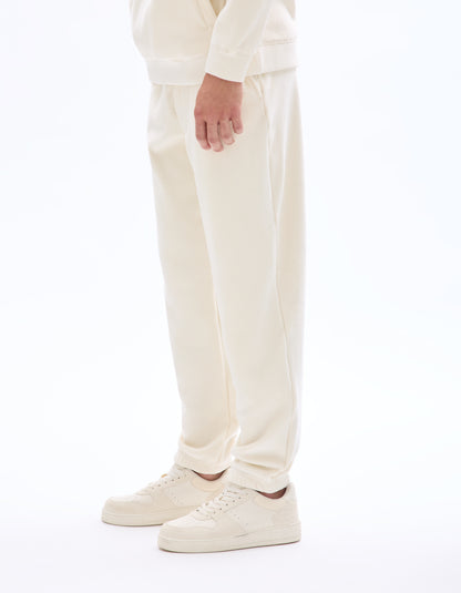 Celio Mens White Solid Oversize Fit Polyester Jogger