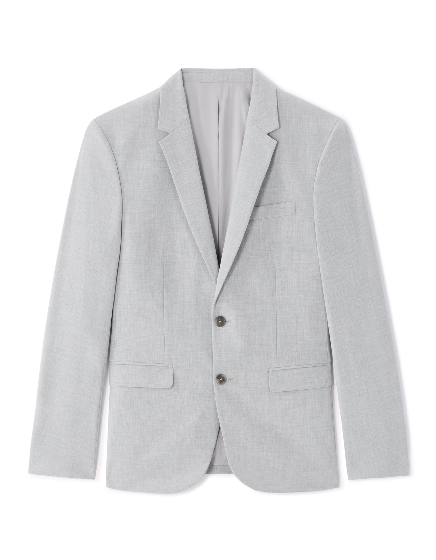 Celio Solid  Poly-Blend Grey Blazer