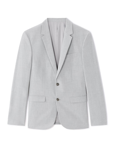 Celio Solid  Poly-Blend Grey Blazer