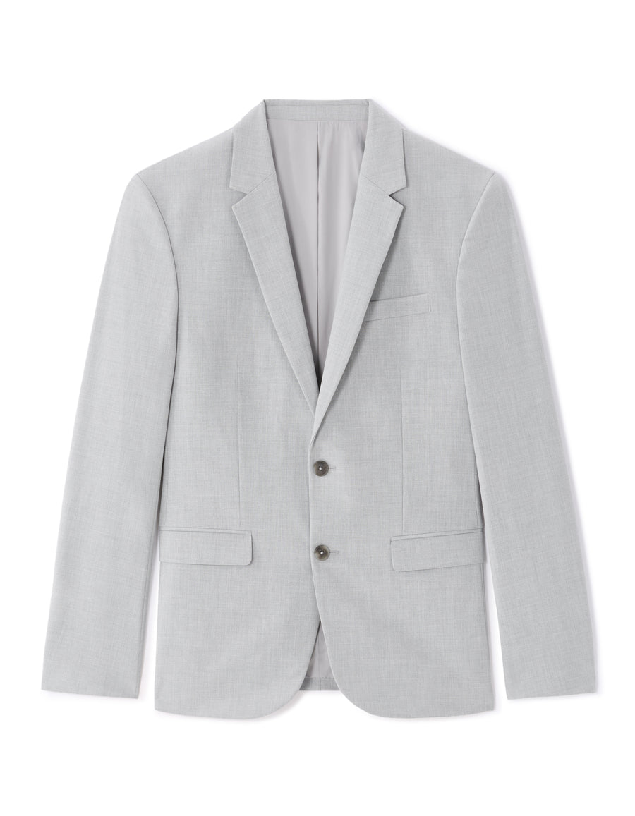 Celio Solid  Poly-Blend Grey Blazer