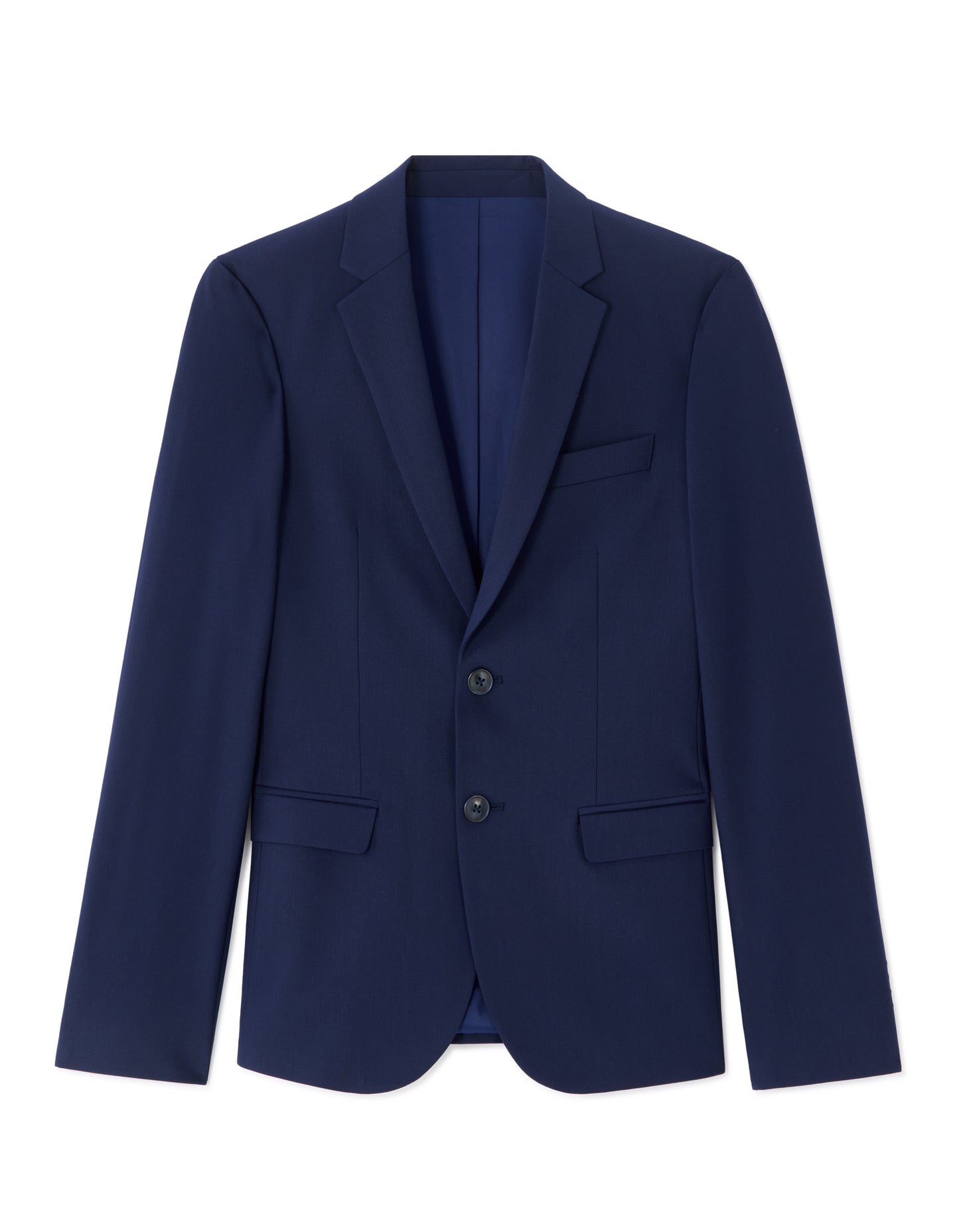 Celio Solid  Poly-Blend Blue Blazer