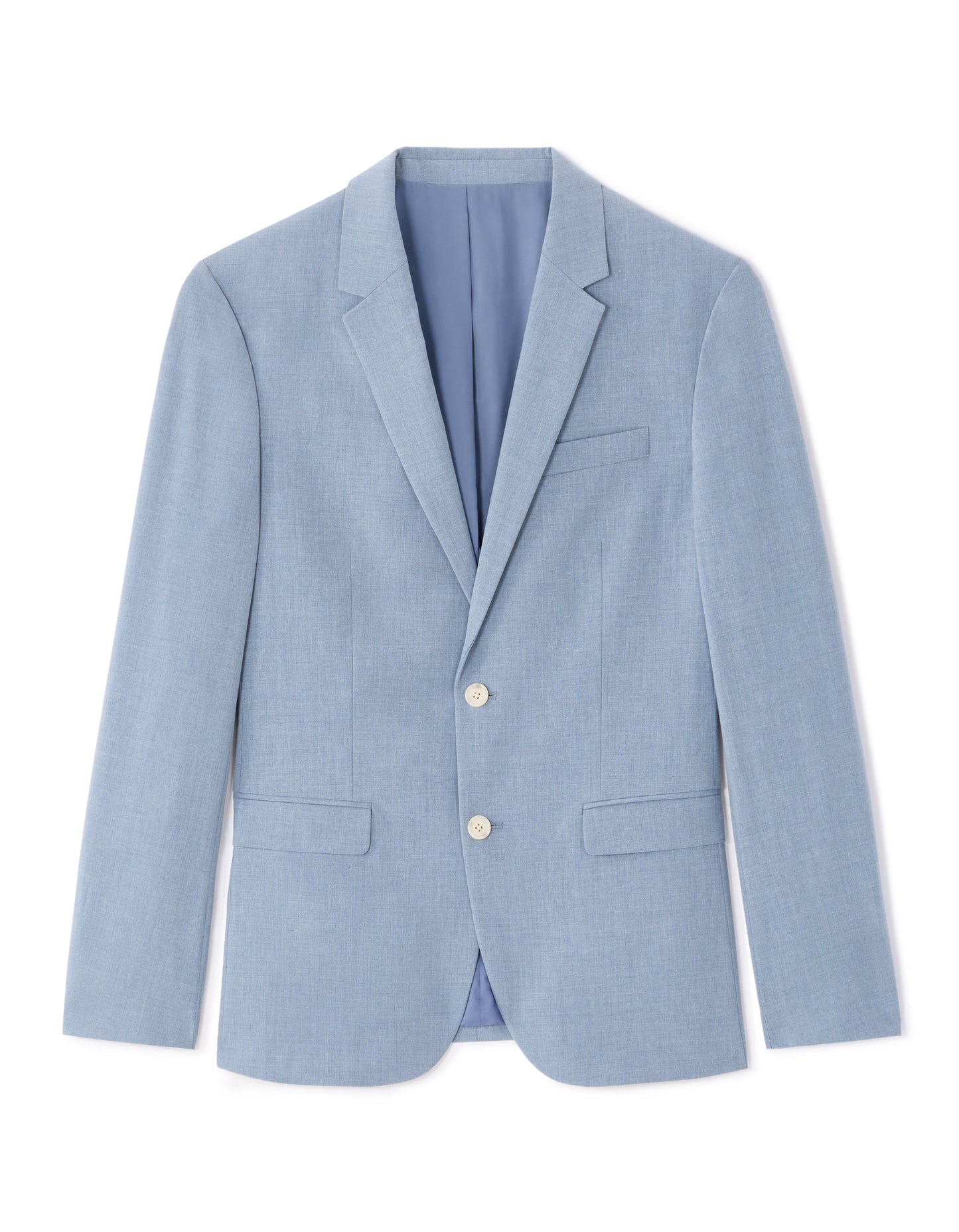 Celio Solid  Poly-Blend Blue Blazer