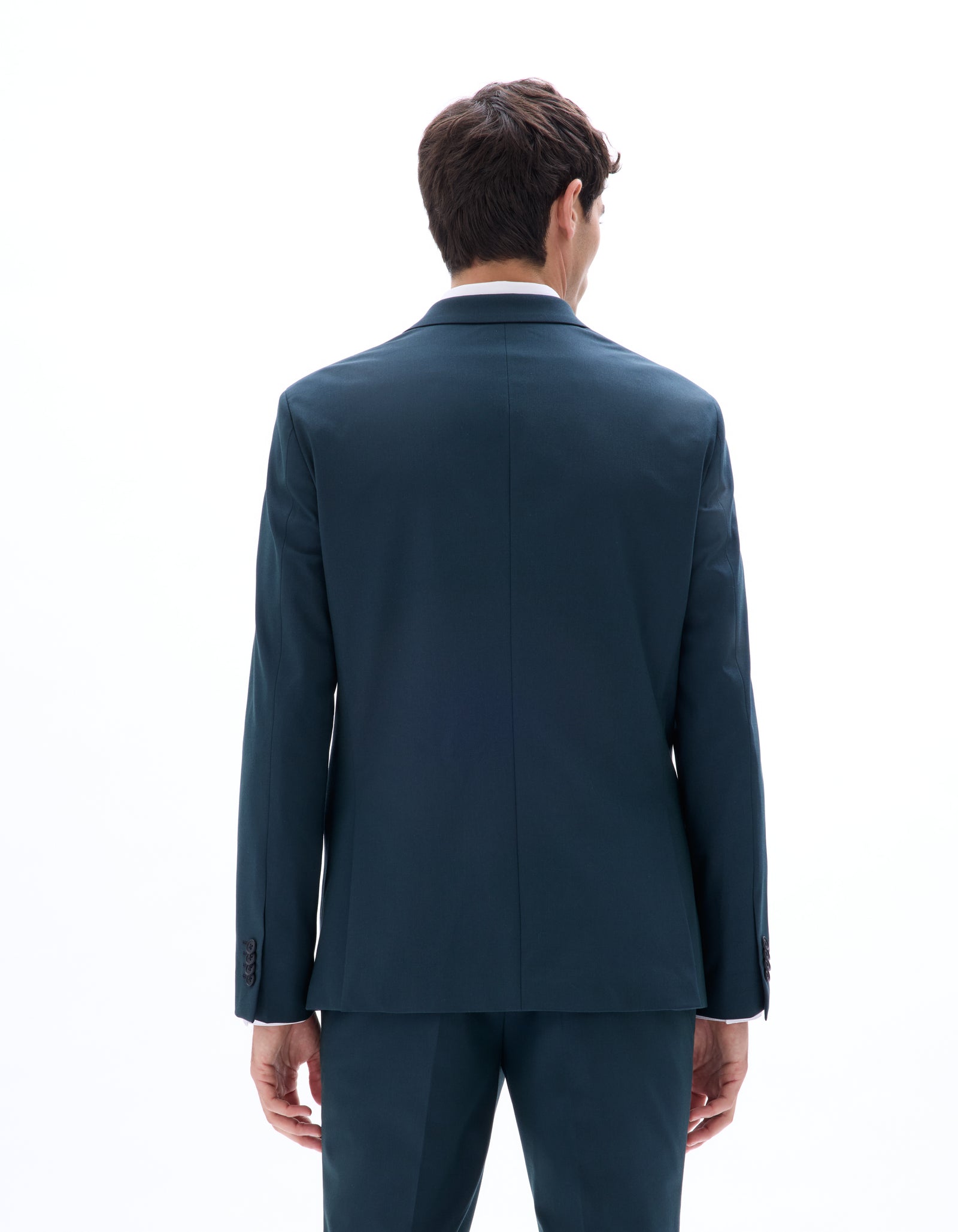 Slim Fit Poly-Viscose Solid Lapel Collar Blazer