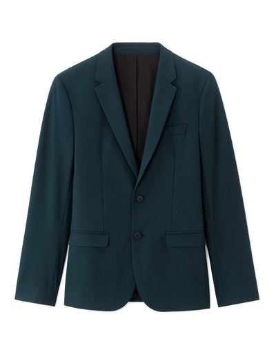Slim Fit Poly-Viscose Solid Lapel Collar Blazer