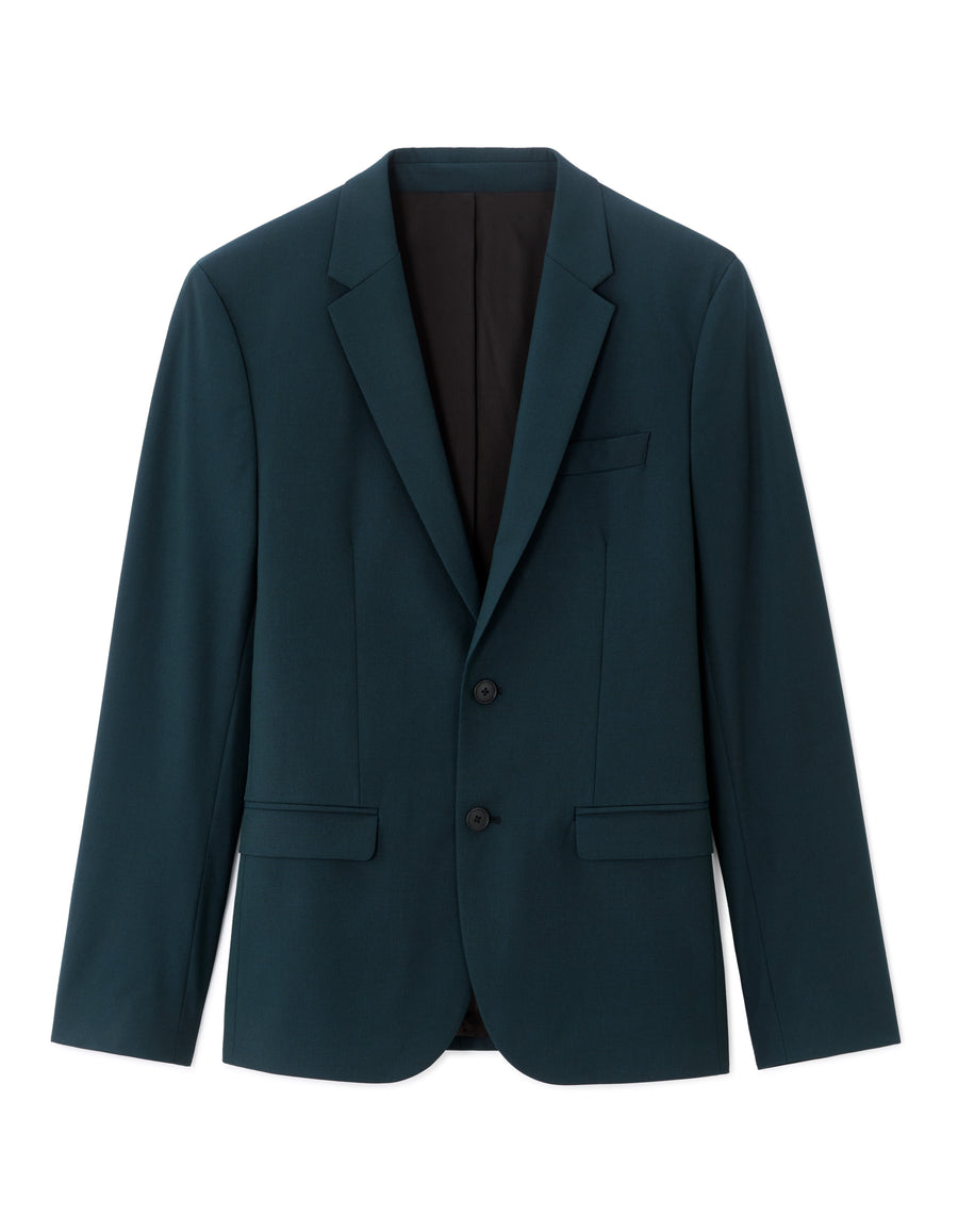 Slim Fit Poly-Viscose Solid Lapel Collar Blazer