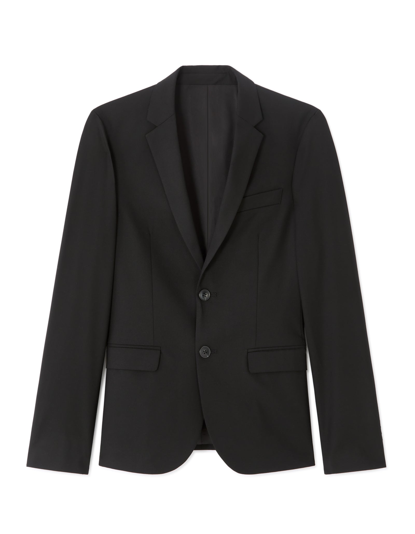 Celio Solid  Poly-Blend Black Blazer