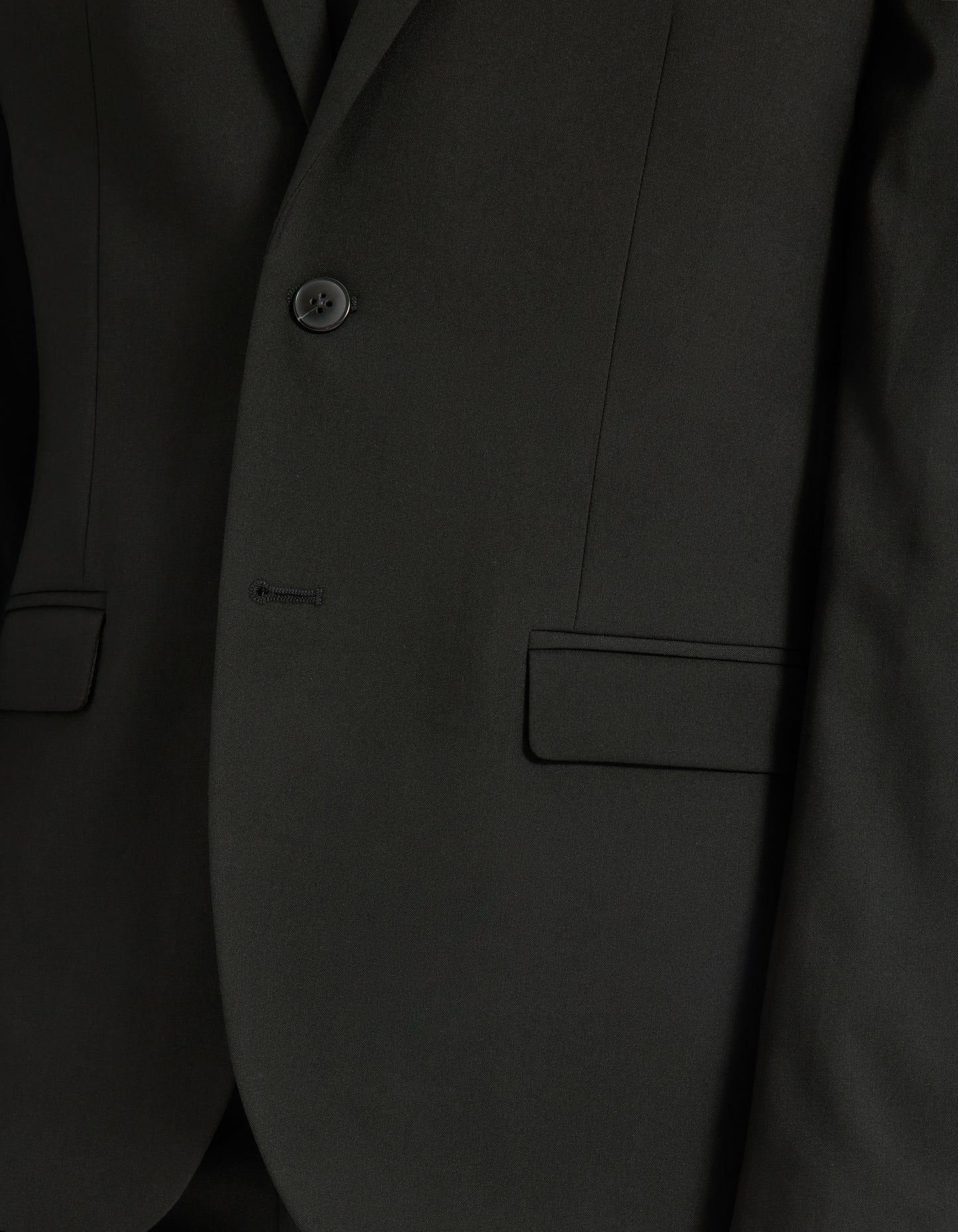 Celio Solid  Poly-Blend Black Blazer