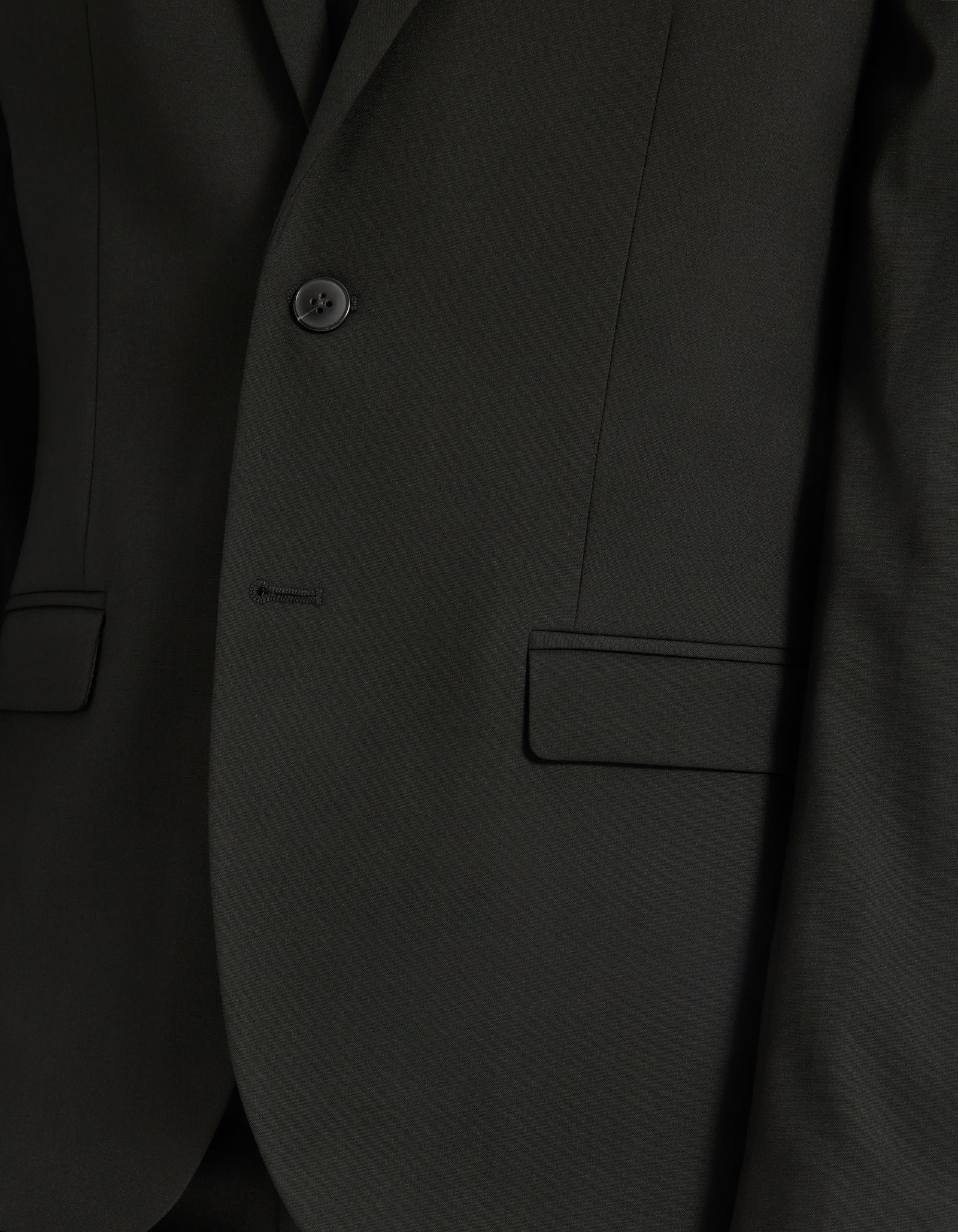 Celio Solid  Poly-Blend Black Blazer