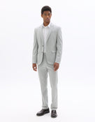 Celio Solid  Poly-Blend Grey Formal Trouser