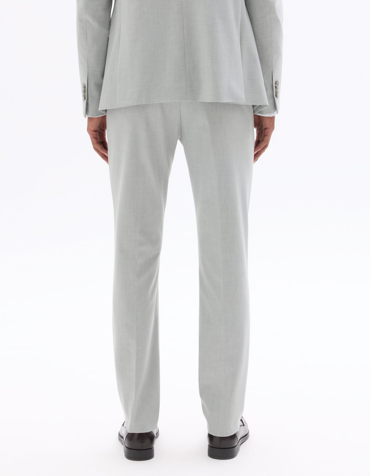 Celio Solid  Poly-Blend Grey Formal Trouser