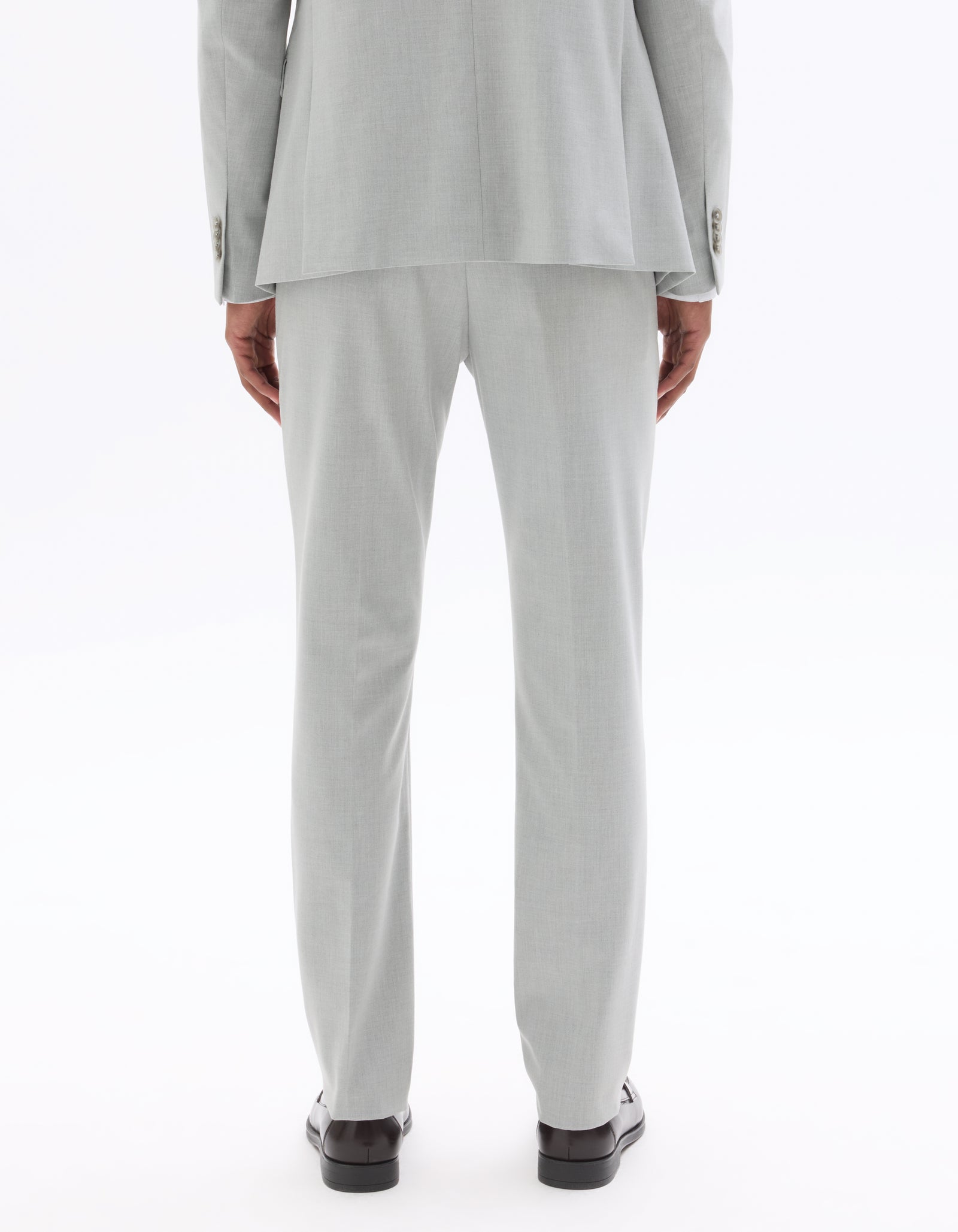 Celio Solid  Poly-Blend Grey Formal Trouser