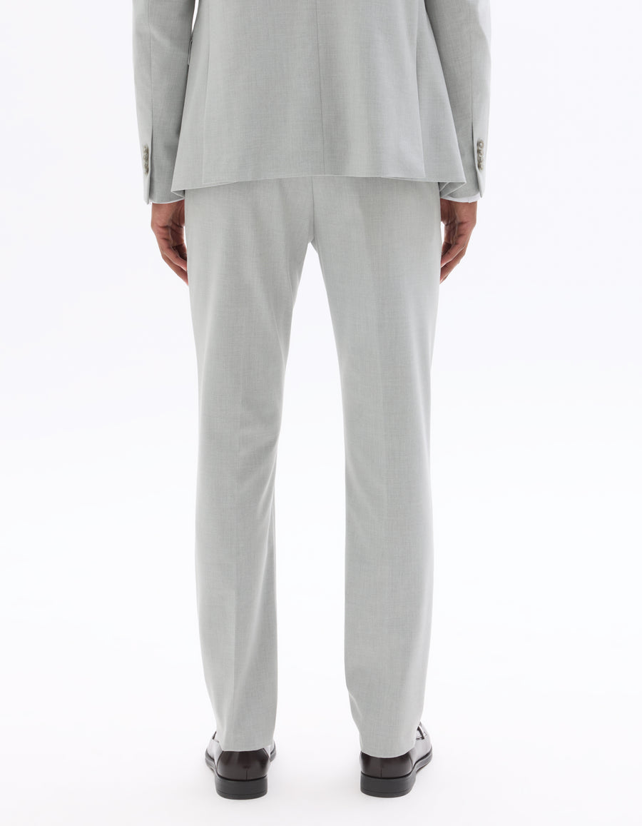 Celio Solid  Poly-Blend Grey Formal Trouser