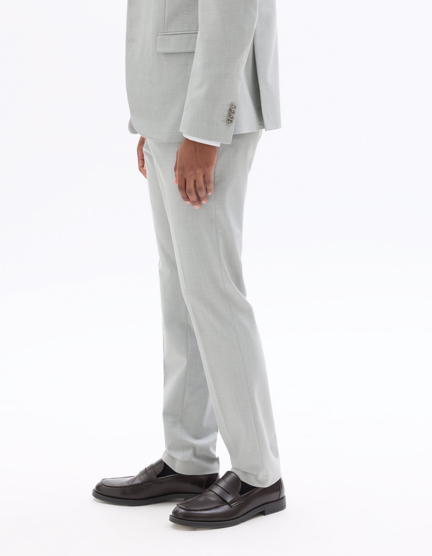 Celio Solid  Poly-Blend Grey Formal Trouser