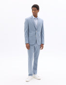 Celio Solid  Poly-Blend Blue Formal Trouser