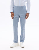 Celio Solid  Poly-Blend Blue Formal Trouser