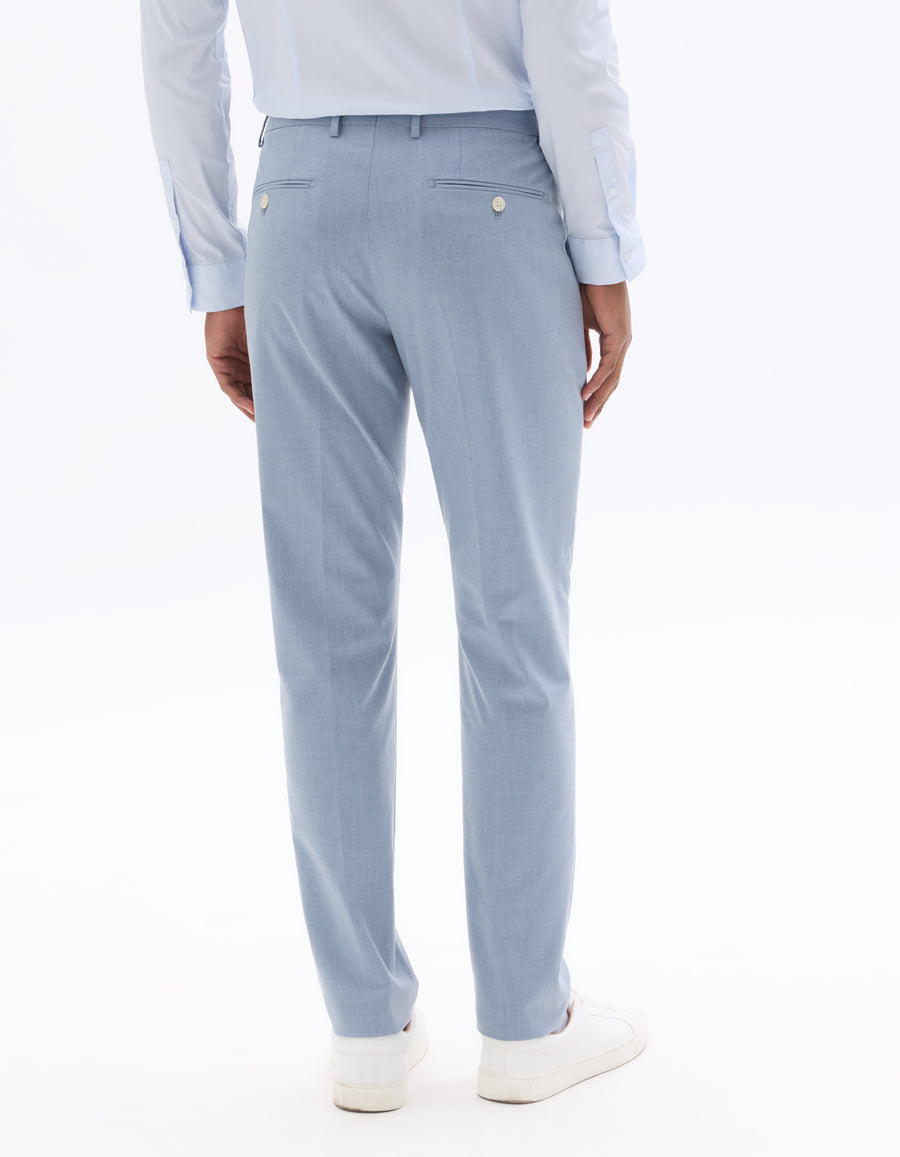 Celio Solid  Poly-Blend Blue Formal Trouser