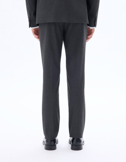 Celio Mens Grey Solid Slim Fit Polyester Formal Trouser