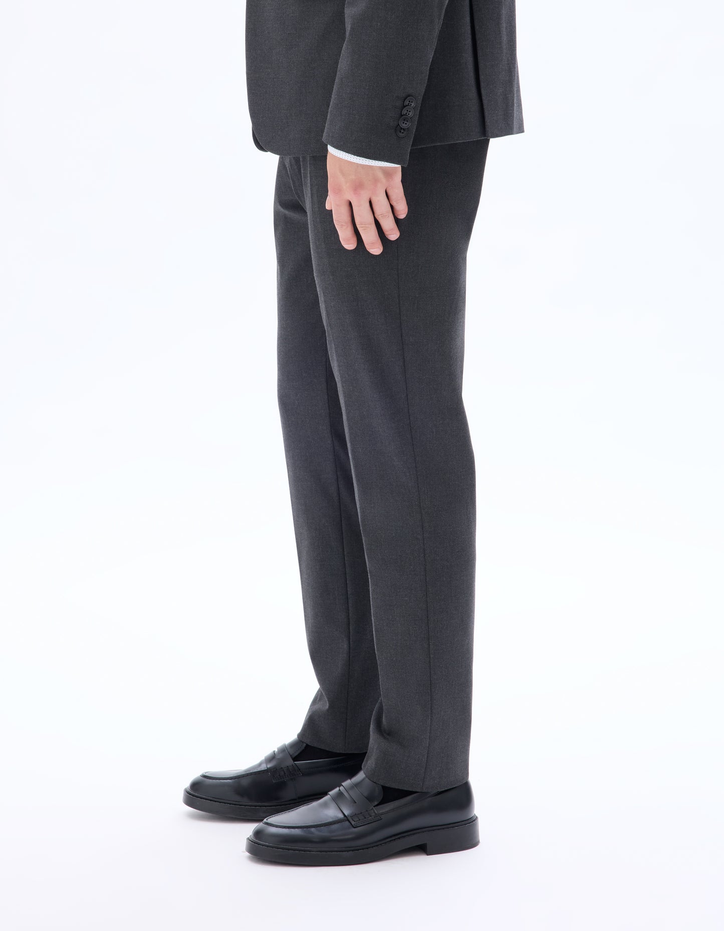 Celio Mens Grey Solid Slim Fit Polyester Formal Trouser