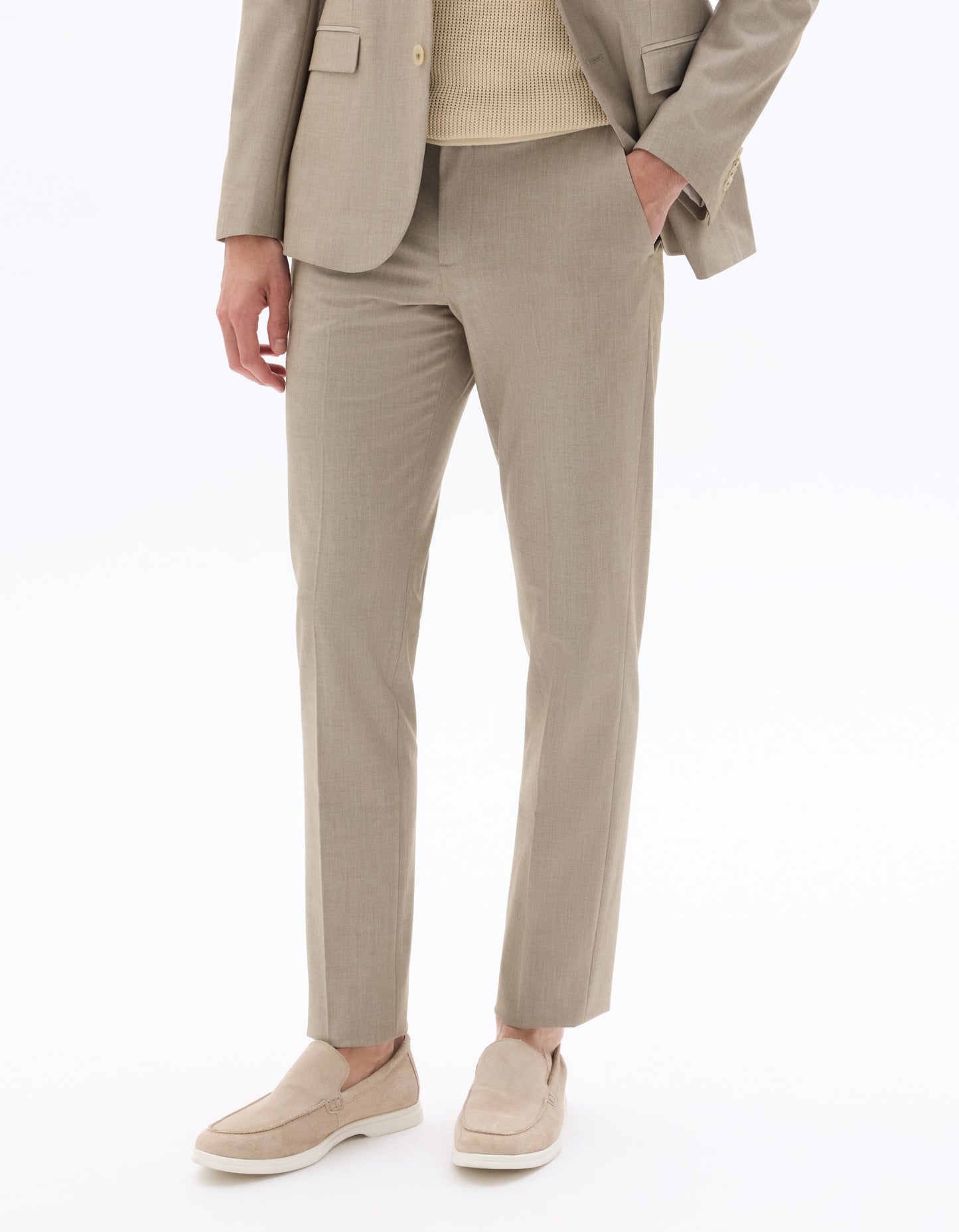 Celio* Slim Fit Suit Trouser-Dark Beige