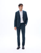 Slim Fit Poly-Viscose Formal Trouser - Navy Blue