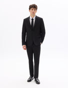 Slim Fit Poly Viscose Formal Trousers - Black