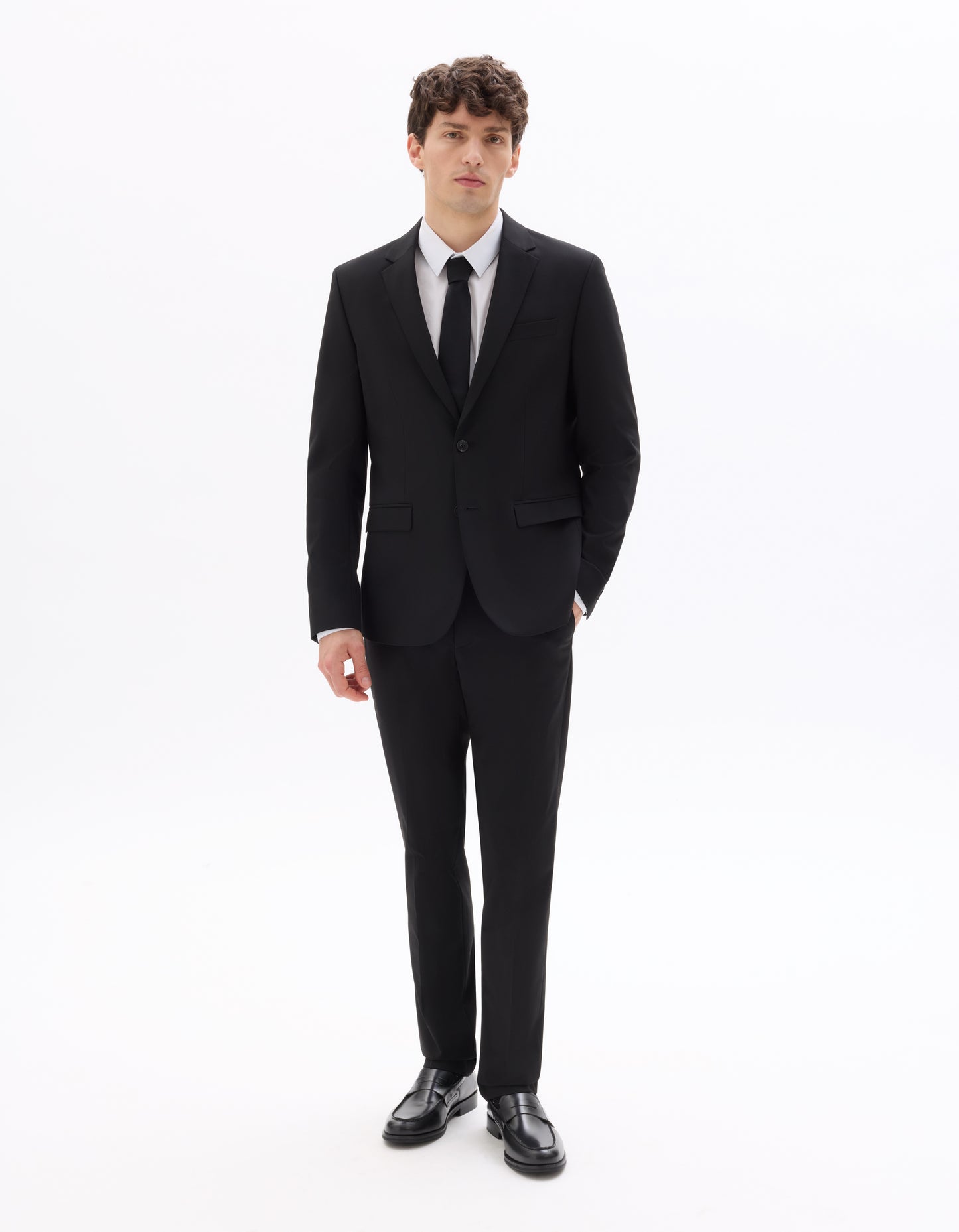 Slim Fit Poly Viscose Formal Trousers - Black
