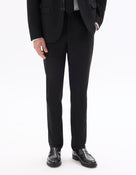 Celio Solid  Poly-Blend Black Formal Trouser