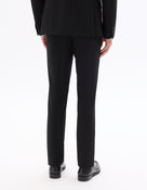 Slim Fit Poly Viscose Formal Trousers - Black