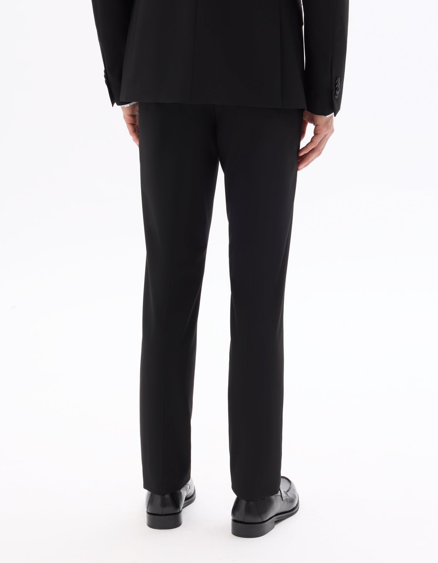 Slim Fit Poly Viscose Formal Trousers - Black