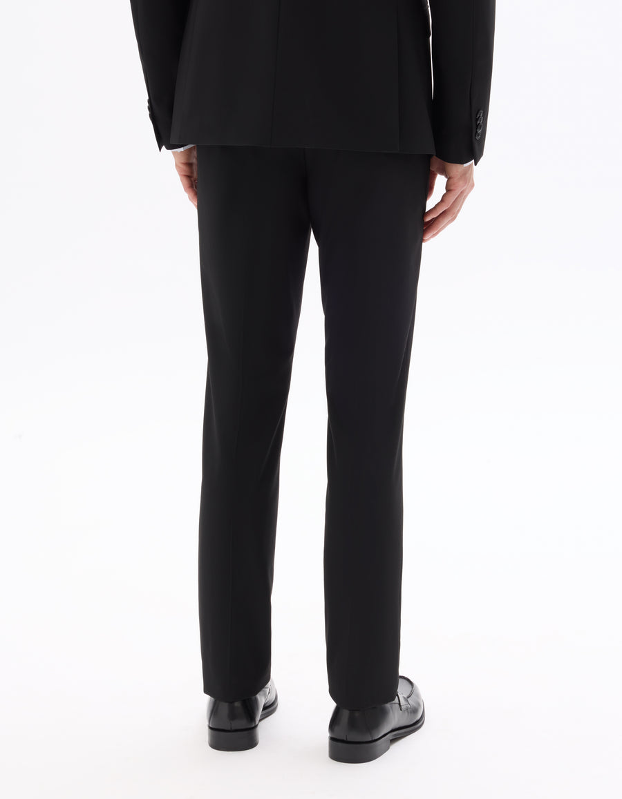 Slim Fit Poly Viscose Formal Trousers - Black