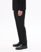 Celio Solid  Poly-Blend Black Formal Trouser