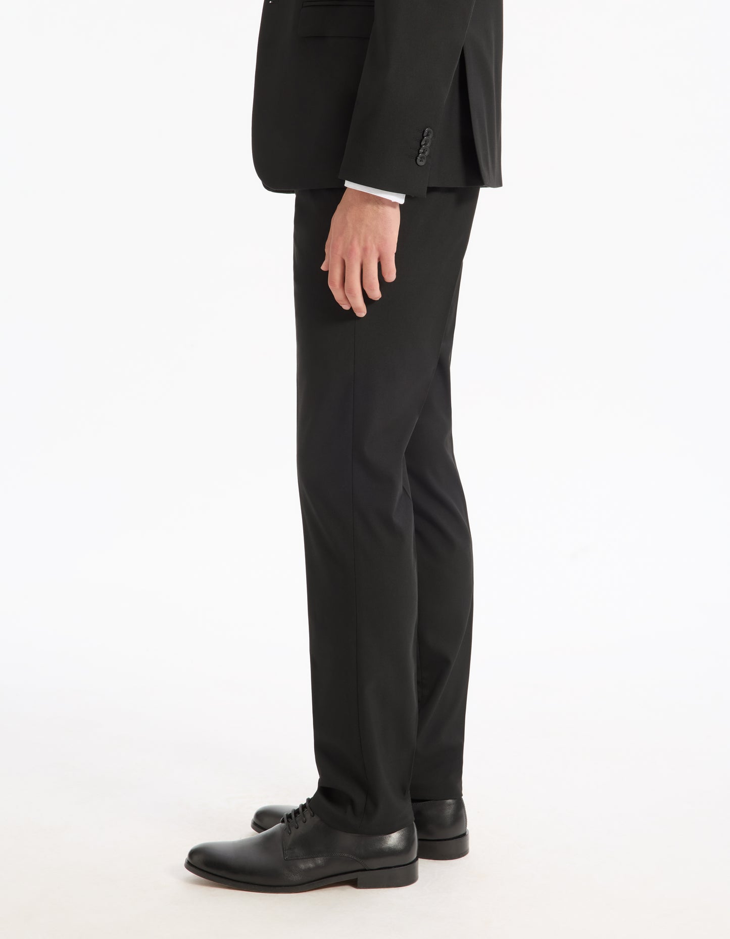 Slim Fit Poly Viscose Formal Trousers - Black